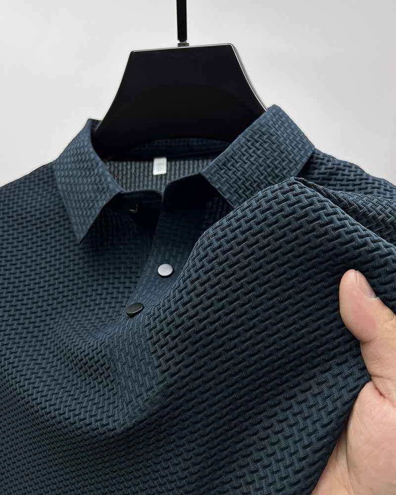 Men's Silk Short Sleeve T-Shirt Made with Breathable Mesh Fabric