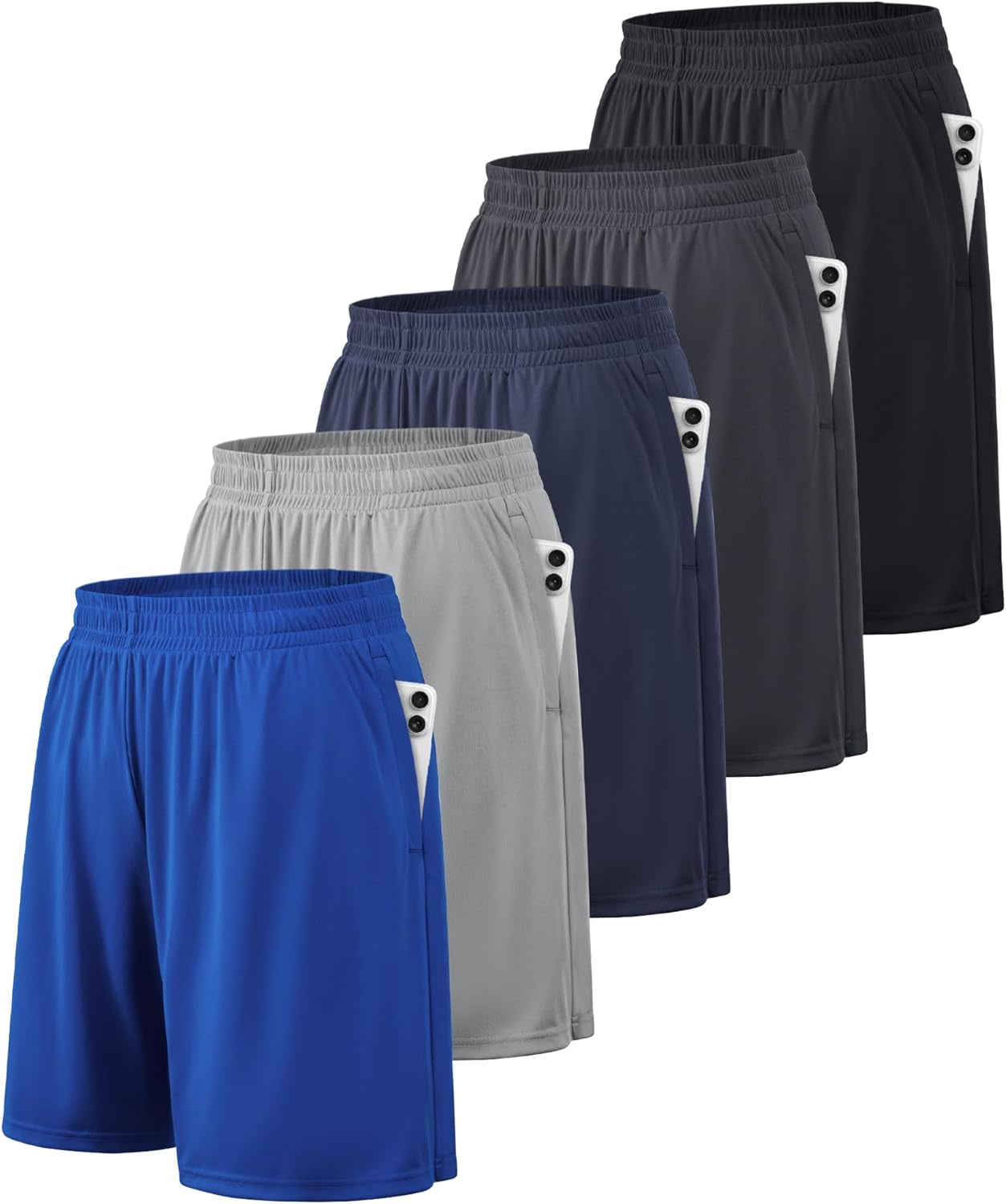 Athletic Shorts for Men with Pockets and Elastic Waistband Quick Dry Activewear