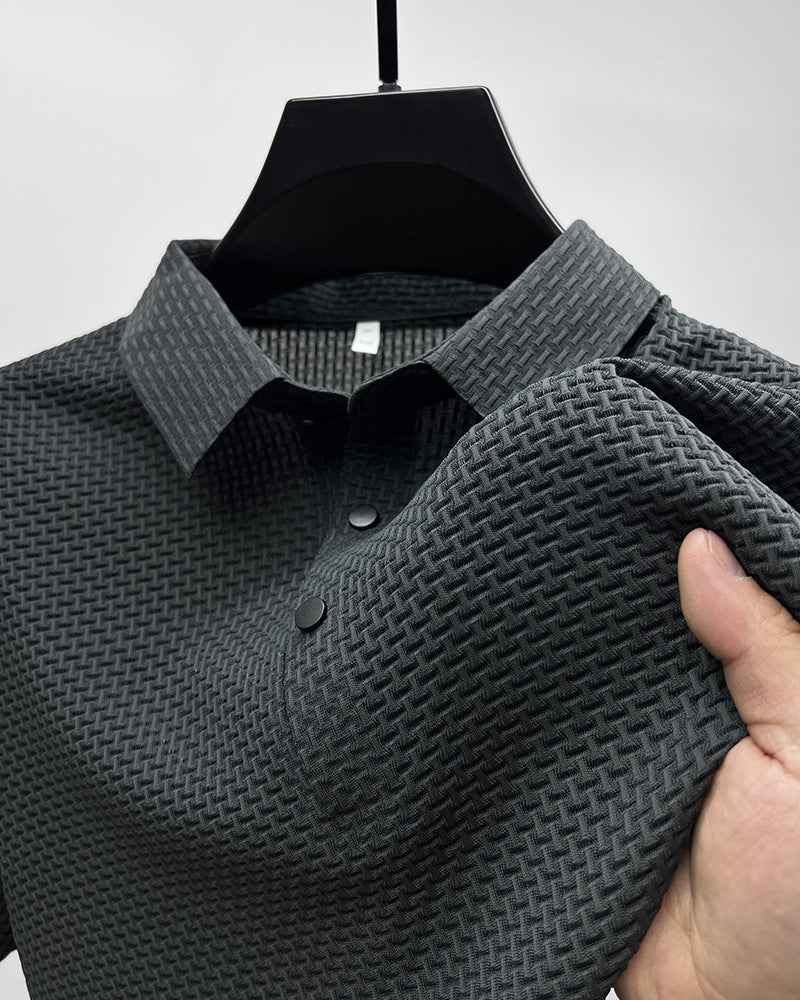 Men's Silk Short Sleeve T-Shirt Made with Breathable Mesh Fabric