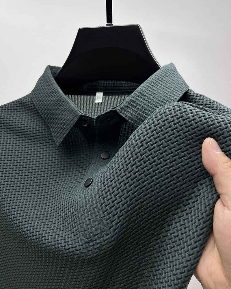 Men's Silk Short Sleeve T-Shirt Made with Breathable Mesh Fabric