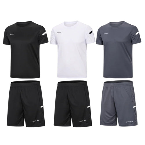 3Pack Men'S Workout Set Gym Clothes Active Shorts Shirt Set for Running Basketball Football and Daily Life,Size S-3XL