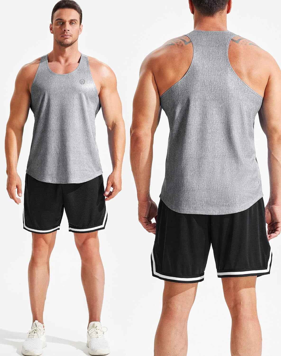 Men'S Workout Running Tank Top Sleeveless Gym Athletic Shirts
